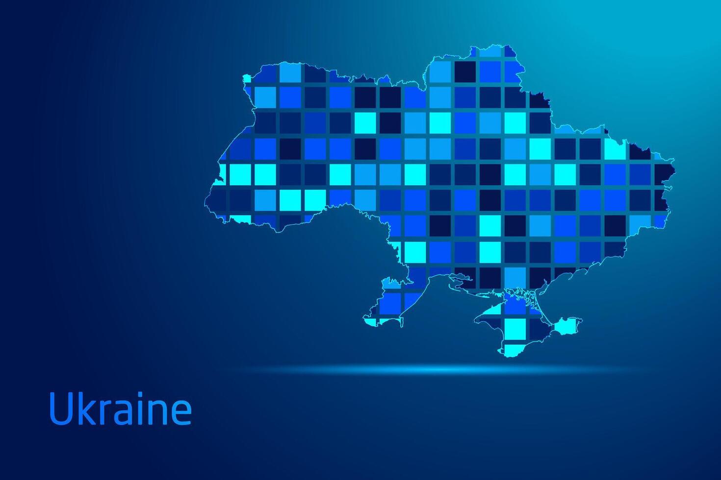 concepts of Ukraine Network Digital Technology Graphic illustration. Blue Color. Internet Futuristic Concept Map. vector