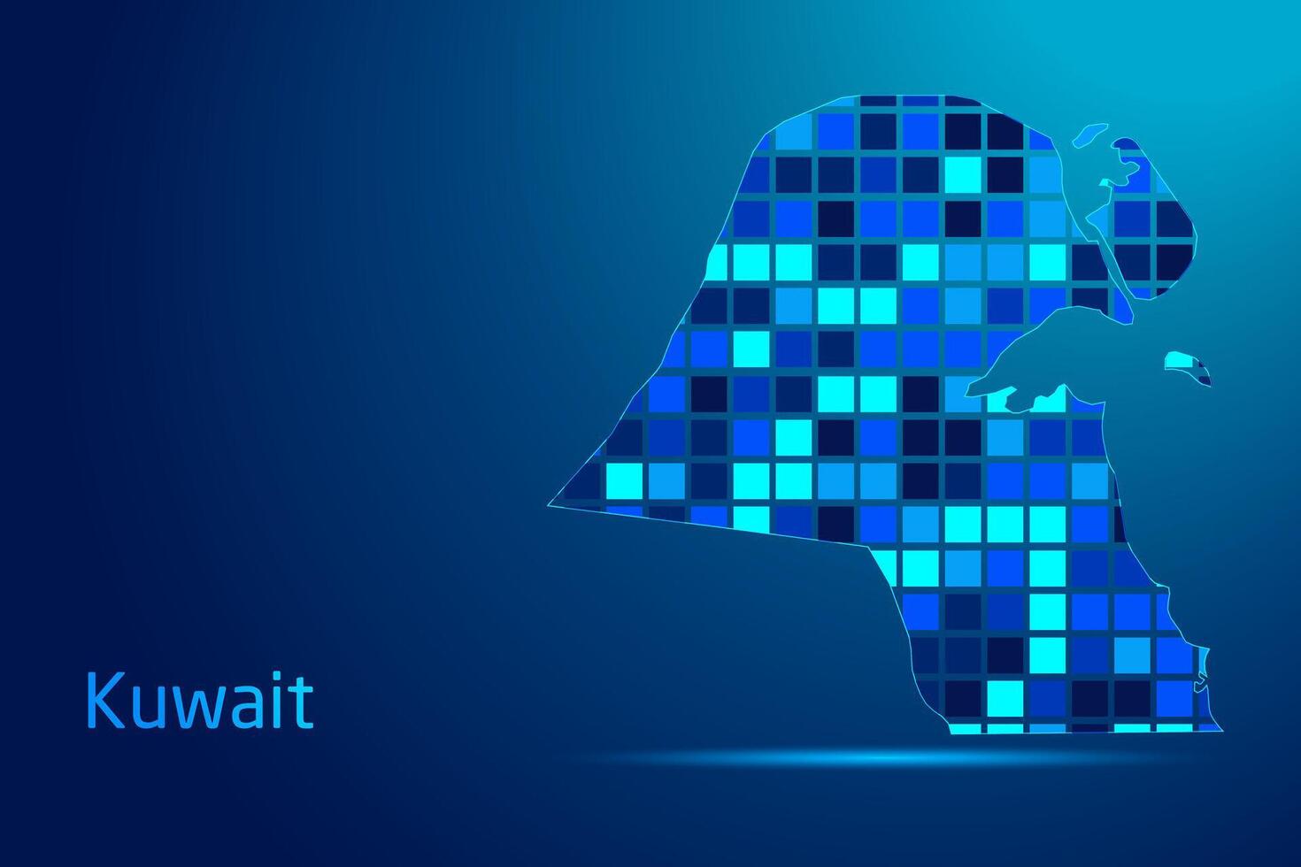 concepts of Kuwait Network Digital Technology Graphic illustration. Blue Color. Internet Futuristic Concept Map. vector