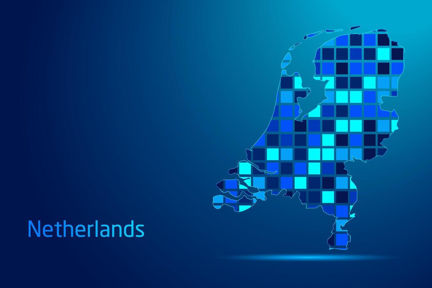 concepts of Netherlands Network Digital Technology Graphic illustration. Blue Color. Internet Futuristic Concept Map. vector