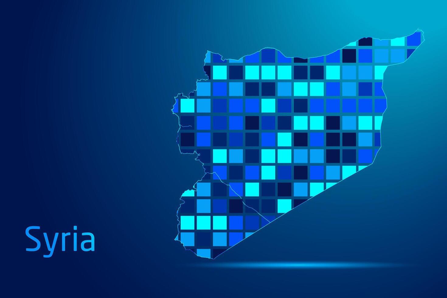 concepts of Syria Network Digital Technology Graphic illustration. Blue Color. Internet Futuristic Concept Map. vector