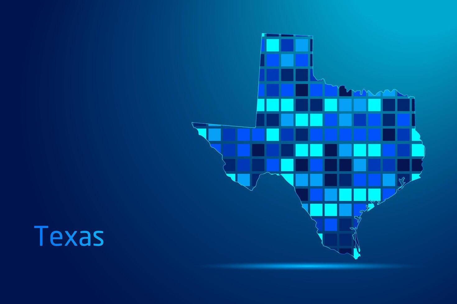 concepts of Texas Network Digital Technology Graphic illustration. Blue Color. Internet Futuristic Concept Map. vector