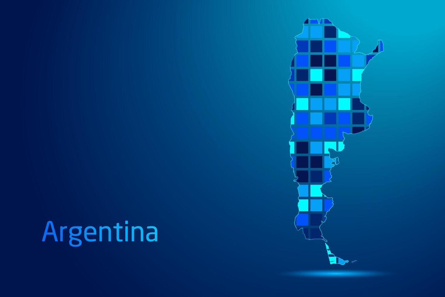 concepts of Argentina Network Digital Technology Graphic illustration. Blue Color. Internet Futuristic Concept Map. vector