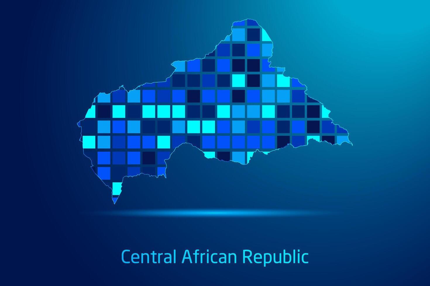 concepts of Central African Republic Network Digital Technology Graphic illustration. Blue Color. Internet Futuristic Concept Map. vector