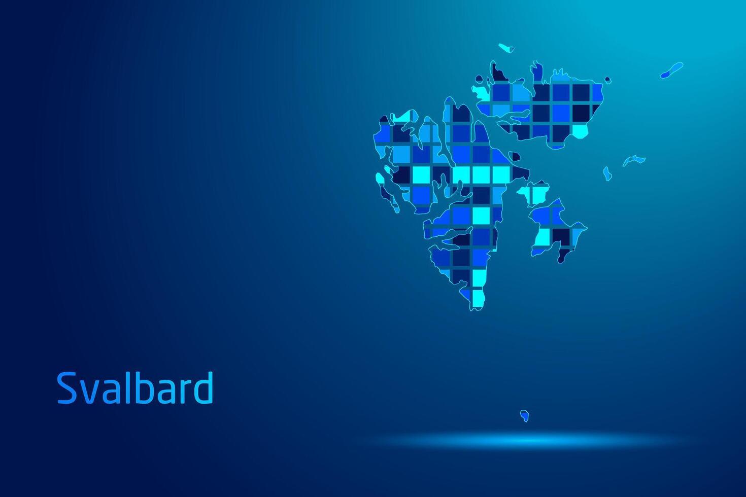 concepts of Svalbard Network Digital Technology Graphic illustration. Blue Color. Internet Futuristic Concept Map. vector