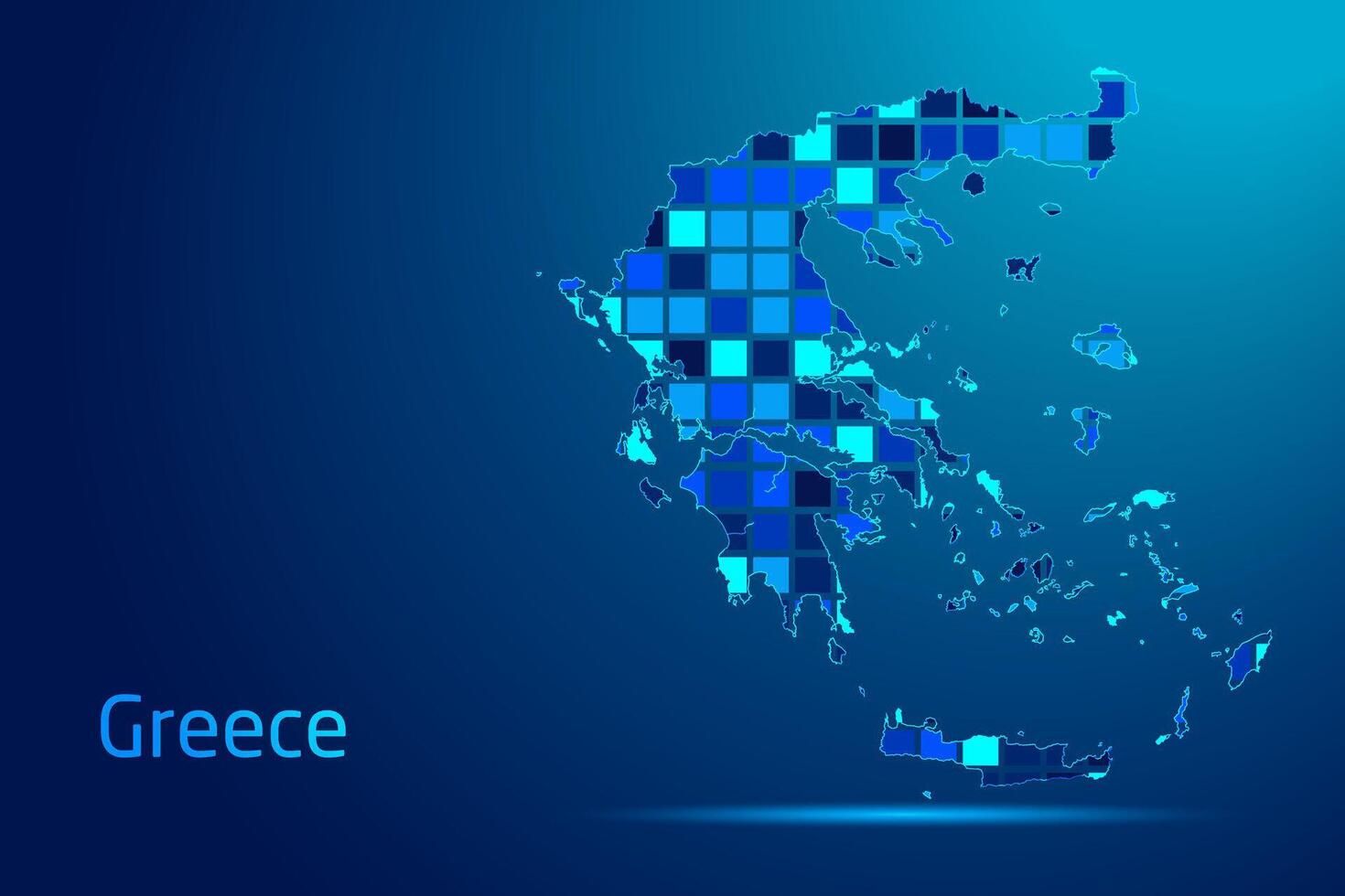 concepts of Greece Network Digital Technology Graphic illustration. Blue Color. Internet Futuristic Concept Map. vector
