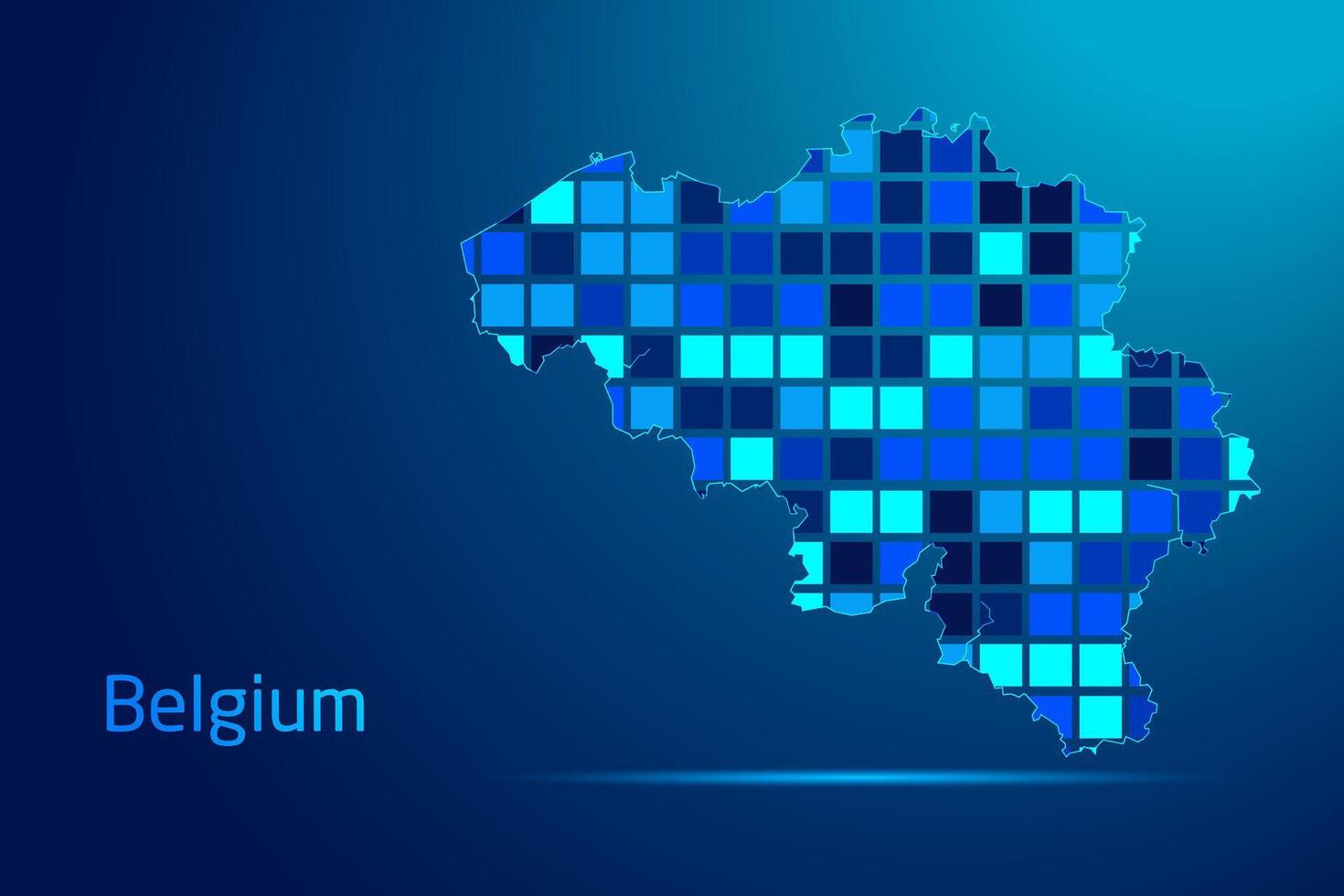 concepts of Belgium Network Digital Technology Graphic illustration. Blue Color. Internet Futuristic Concept Map. vector