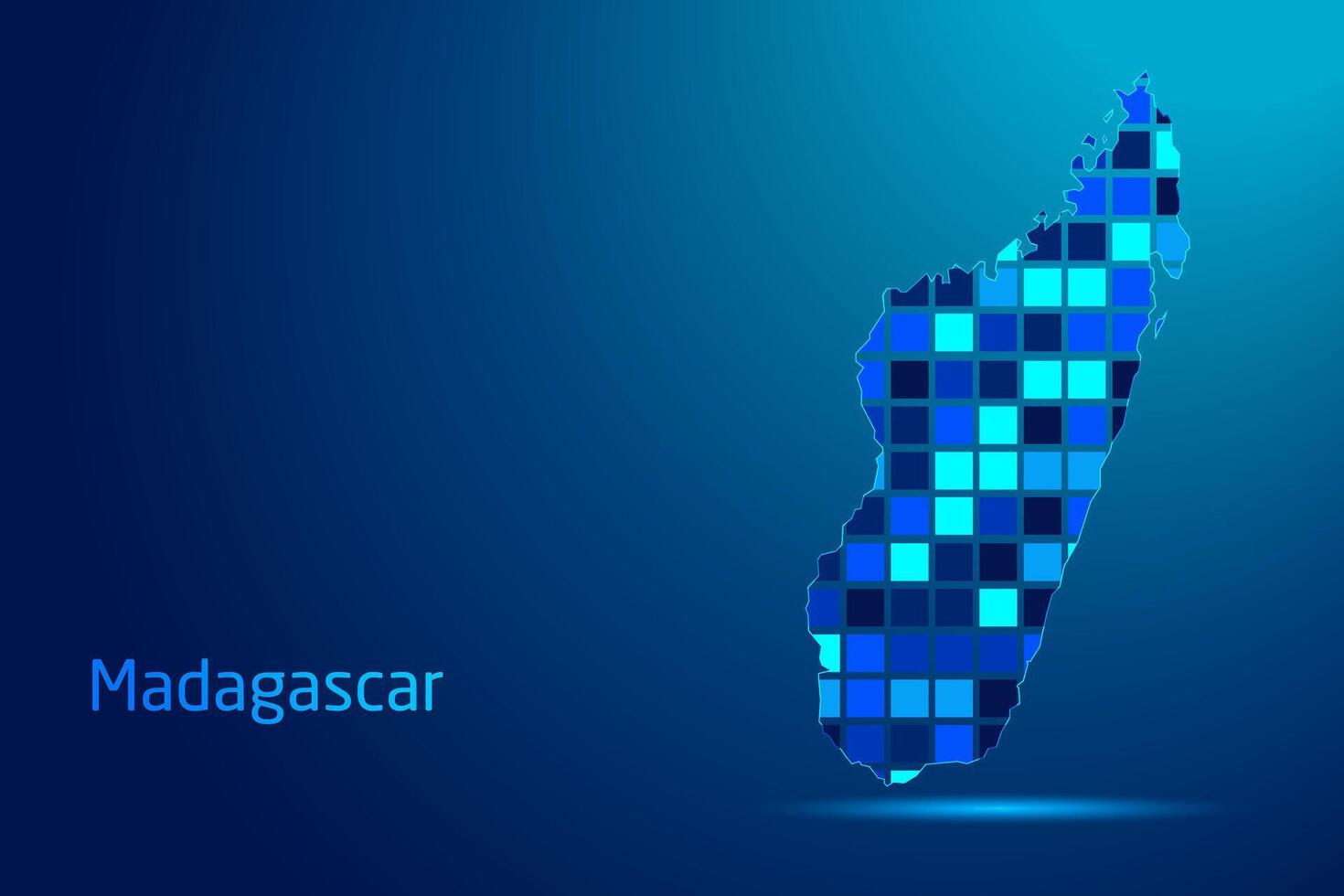 concepts of Madagascar Network Digital Technology Graphic illustration. Blue Color. Internet Futuristic Concept Map. vector