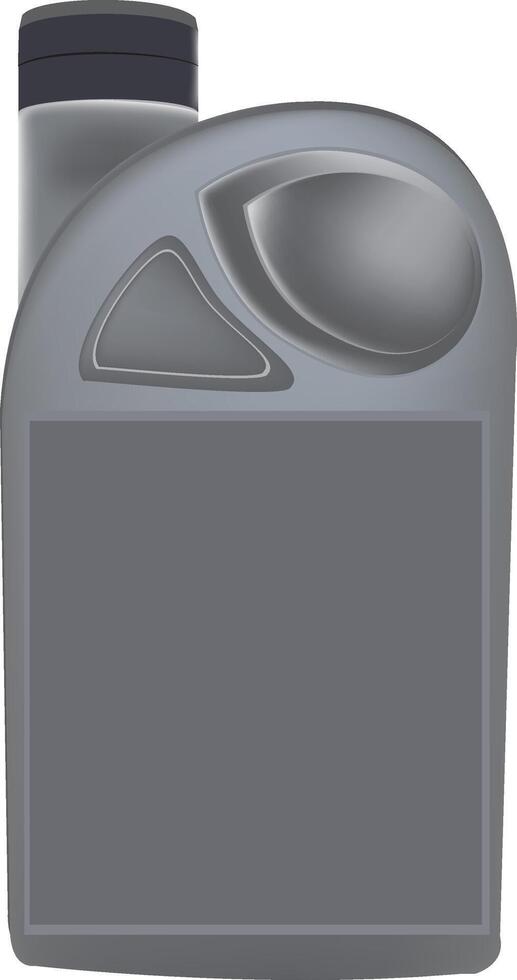 Gray plastic bottle with blank label for engine oil vector