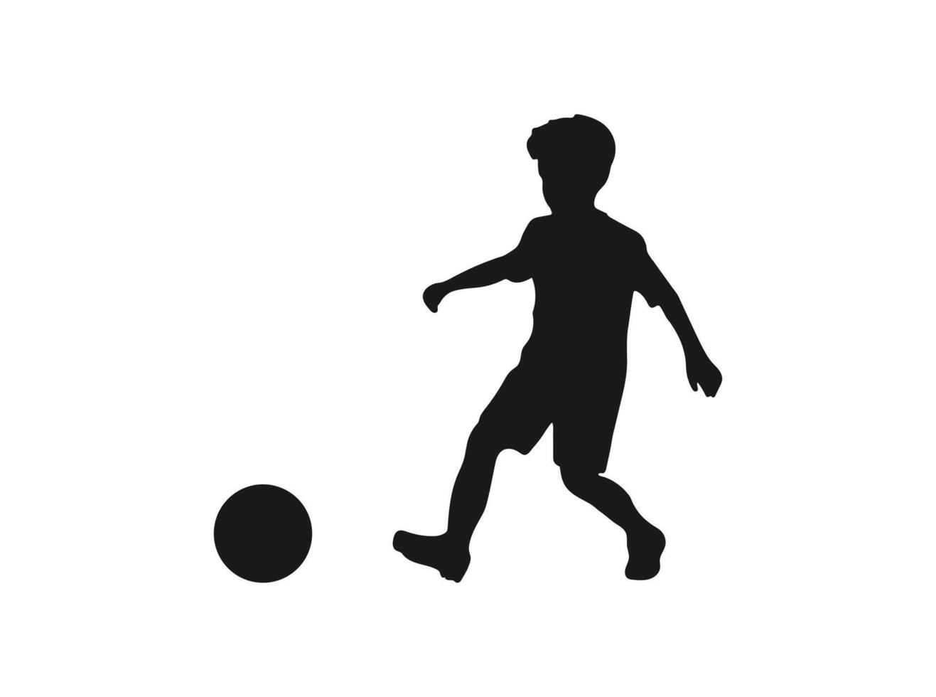 soccer kid silhouette vector