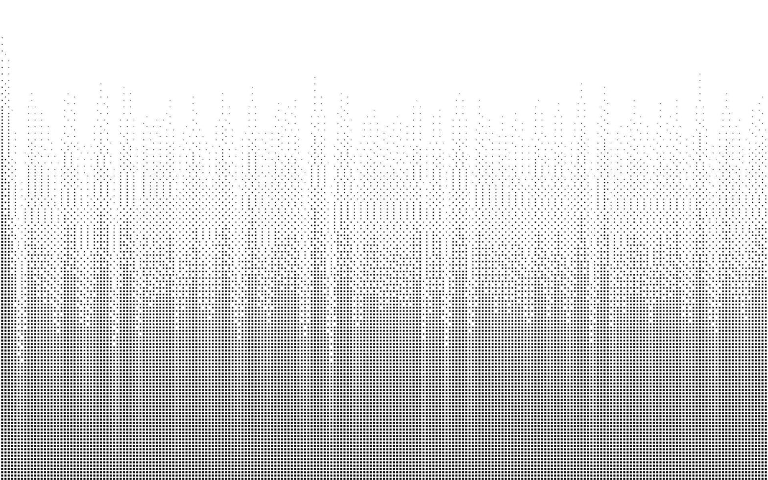 Pixelated dither pattern bitmap faded gradient texture halftone, black white pixel art 8 bit background vector