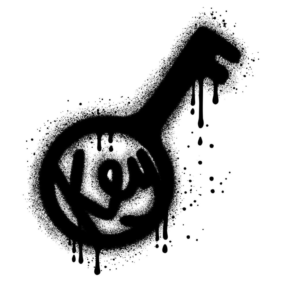 Spray Painted Graffiti Key Sprayed isolated on white background. vector
