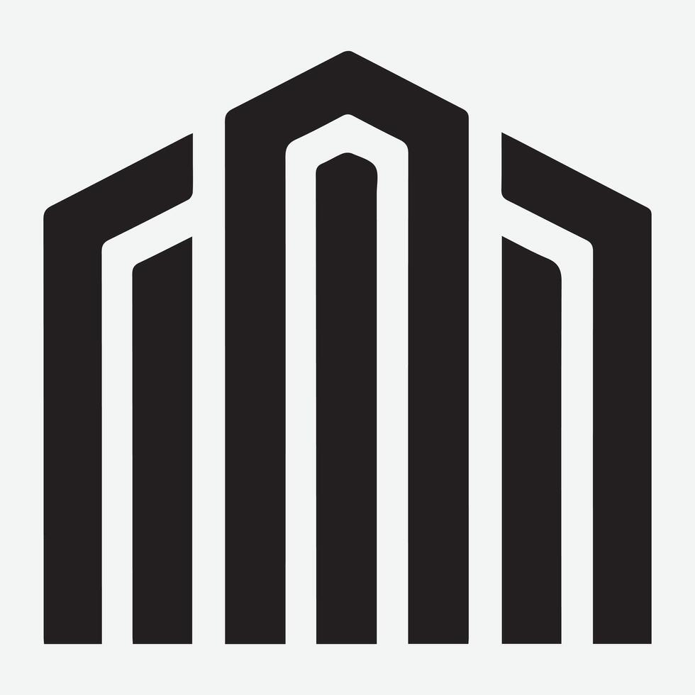 Real estate silhouette art Icon with white background vector