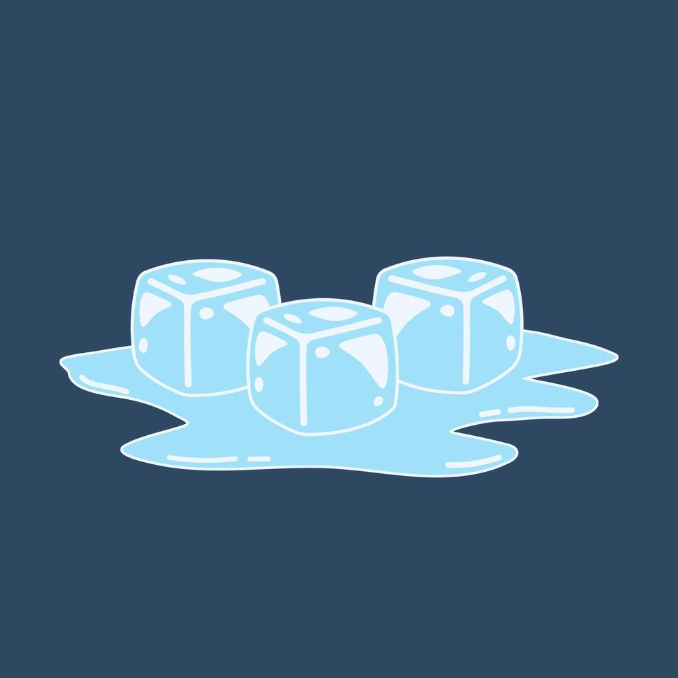 Ice cubes cartoon . Ice cubes . vector