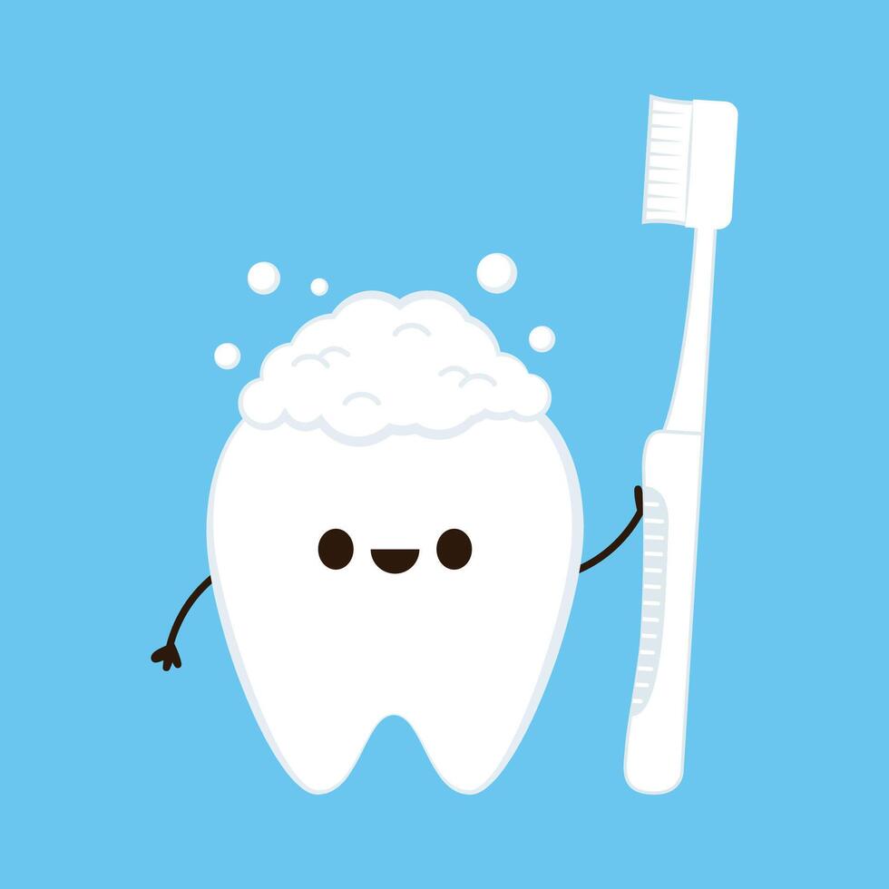 Tooth brush . teeth cartoon . character design. toothpaste . vector