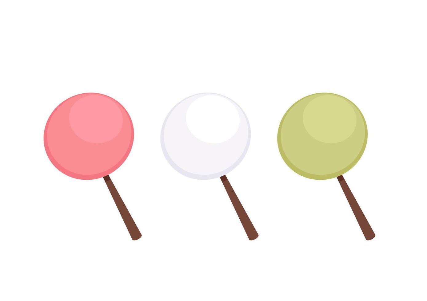 Mochi stick. free space for text. Mochi on white background. vector