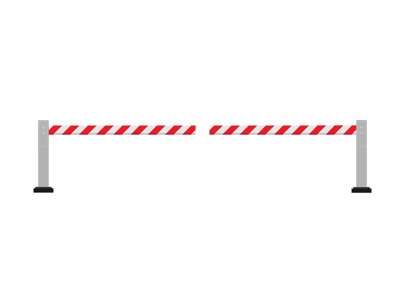 Stop sign . Closed automatic barrier on white background. illustration. vector