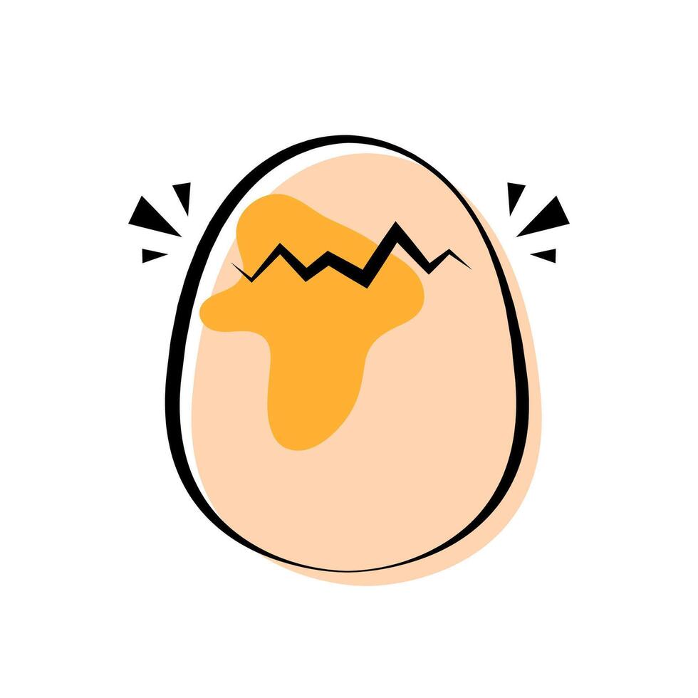 Broken egg . Egg on white background. vector