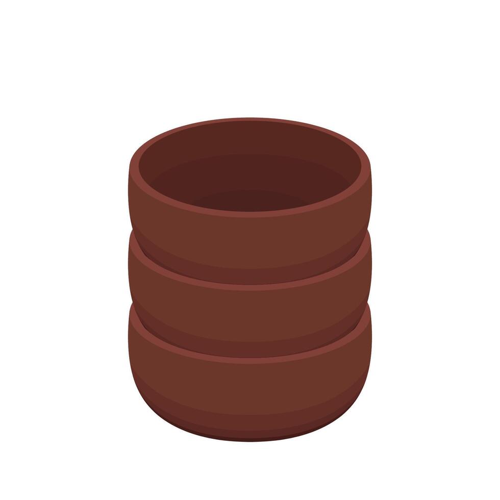 Bowl stack. bowl on white background. vector