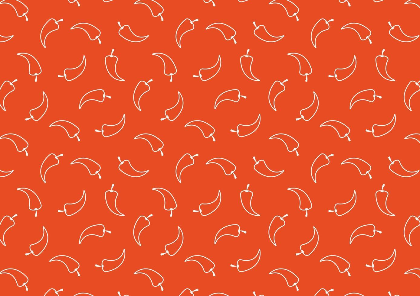 Chili doodle pattern wallpaper. Chili pattern on red background. vector
