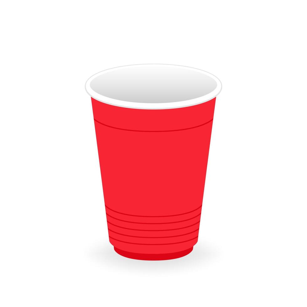 Red beer cup. Cup . symbol. free space for text. wallpaper. vector