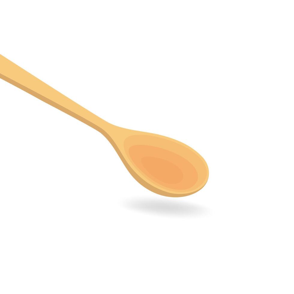 Spoon . Wood Spoon on white background. vector