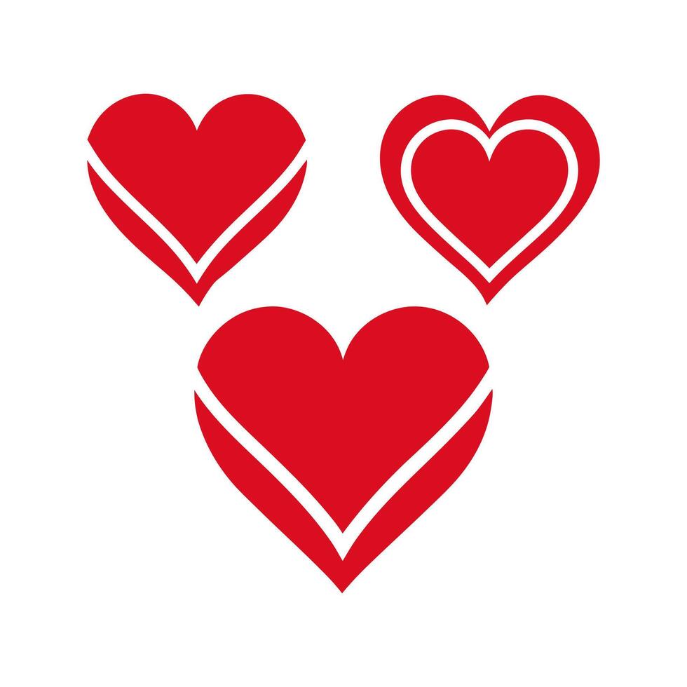 A Set of Asymmetrical Hearts Shapes vector