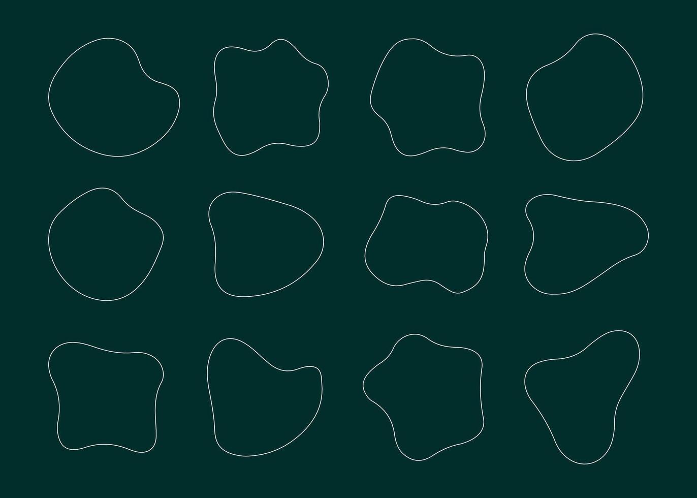 A Set of Stroke Amoeba Shapes Asymmetric, Irregular Spots vector