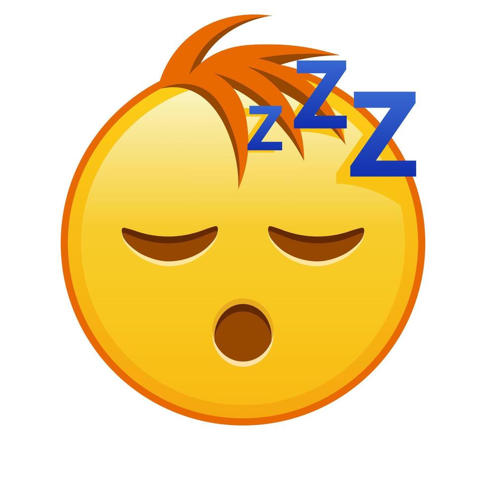 Sleeping face Large size of yellow emoji smile with hair vector