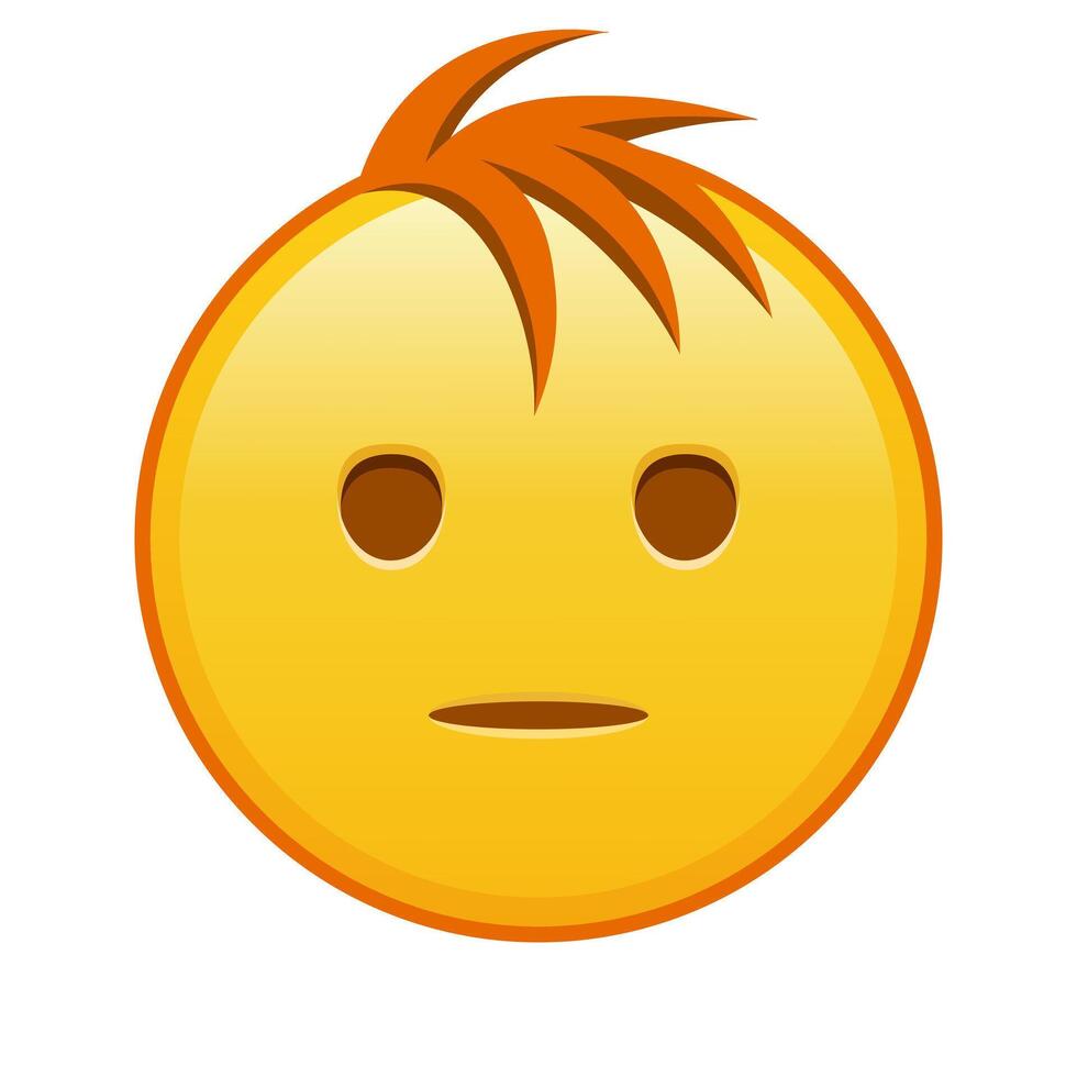 Yawning face Large size of yellow emoji smile with hair vector