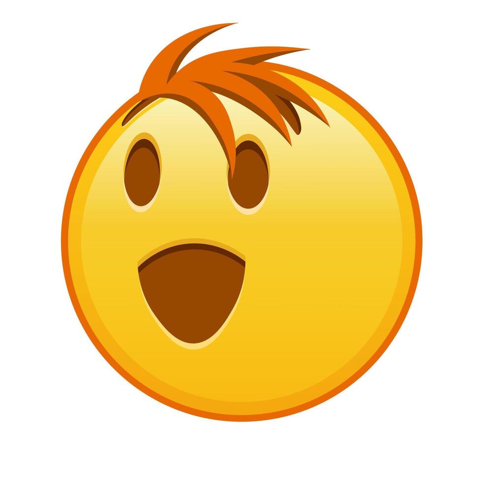 Winking face Large size of yellow emoji smile with hair vector