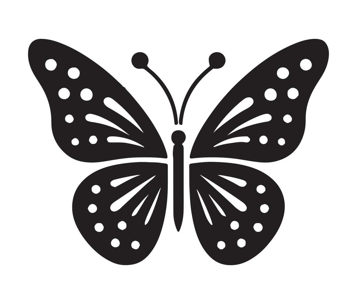 Butterfly silhouettes collection, illustration isolated on white background vector