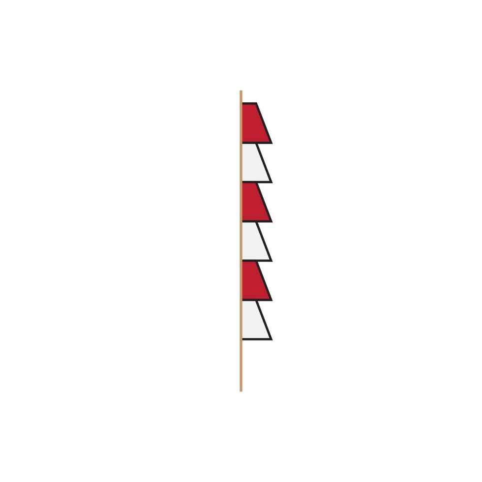 red and white flag pennant icon on a white background vector