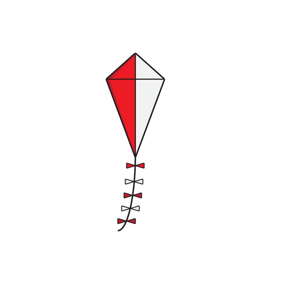 Red and white kites with nuances of Indonesian independence vector