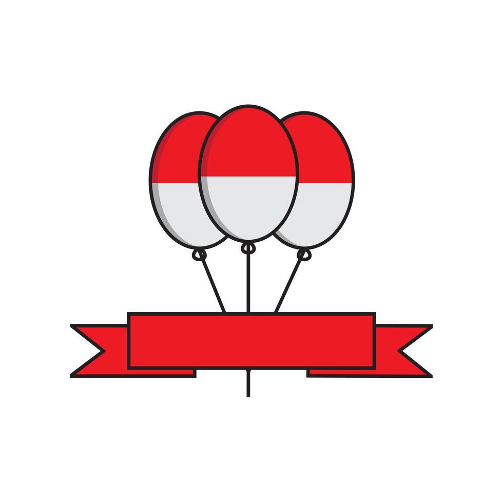RED AND WHITE BALLOONS FOR INDONESIAN INDEPENDENCE vector
