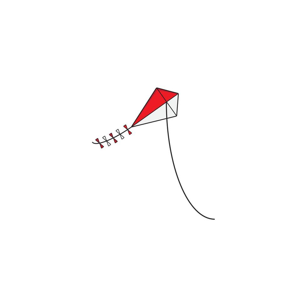 Red and white kites with nuances of Indonesian independence vector