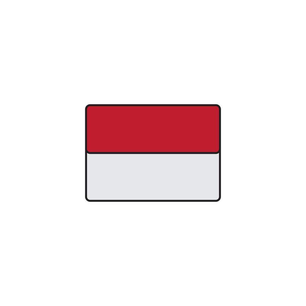 Indonesian flag icon on a white background vector