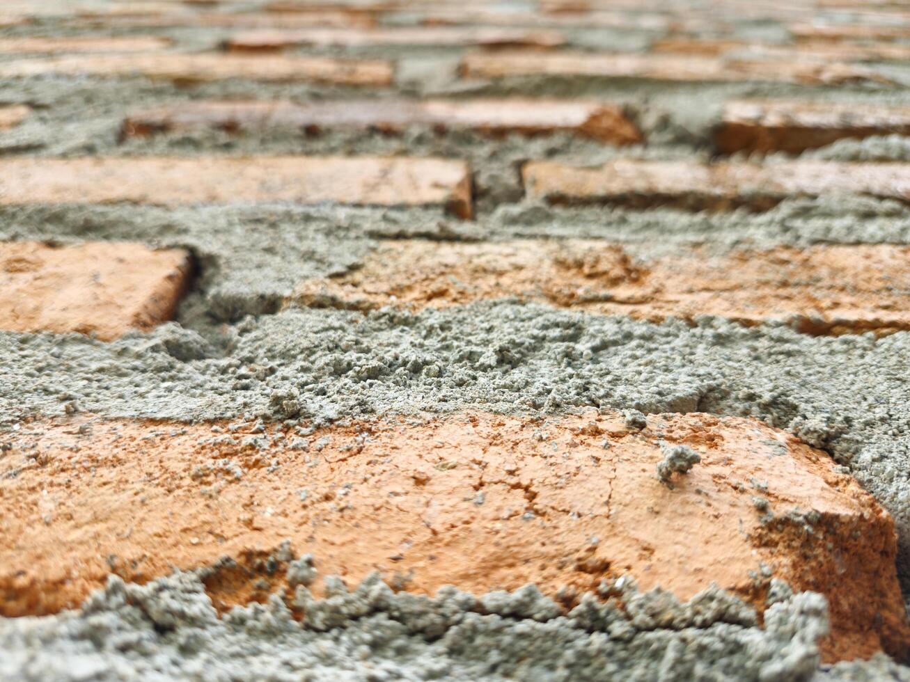 the walls of the house are made of bricks photo