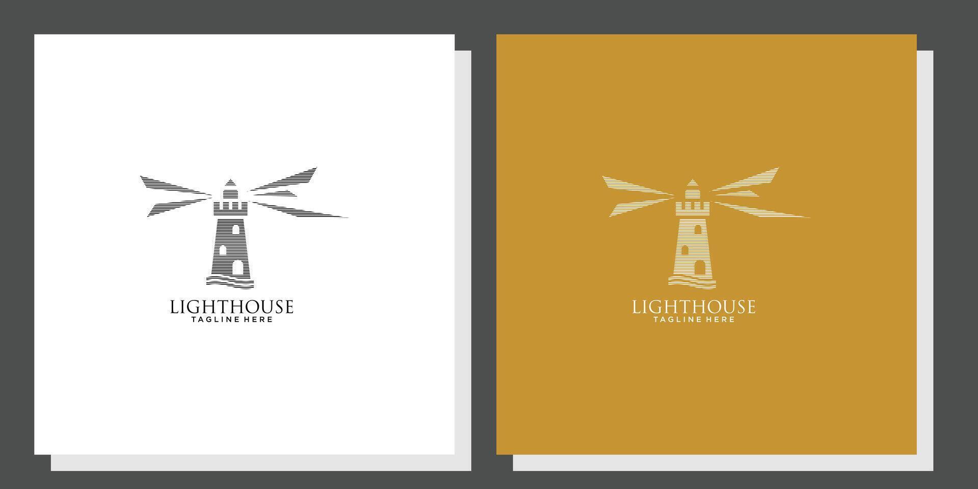 Creative lighthouse logo design with unique concept , premium vector