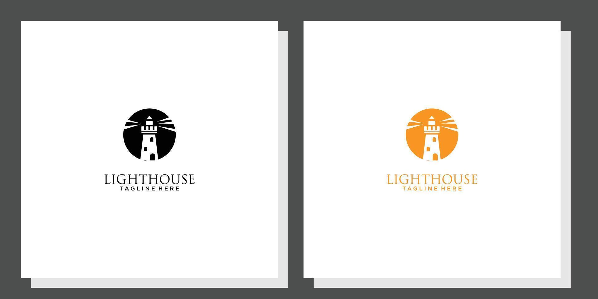 Creative lighthouse logo design with unique concept , premium vector