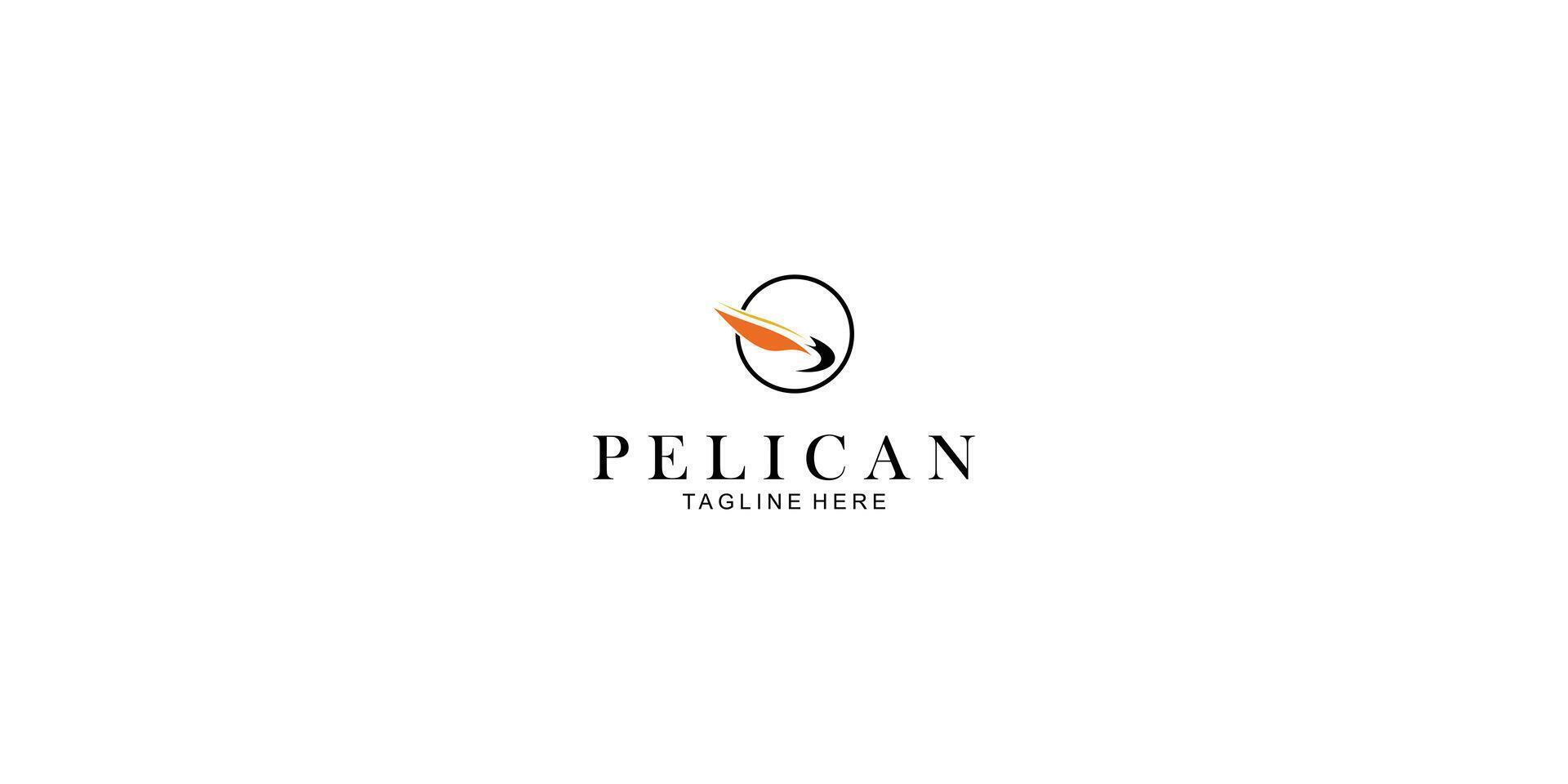 Simple pelican bird logo design with unique concept ,premium vector