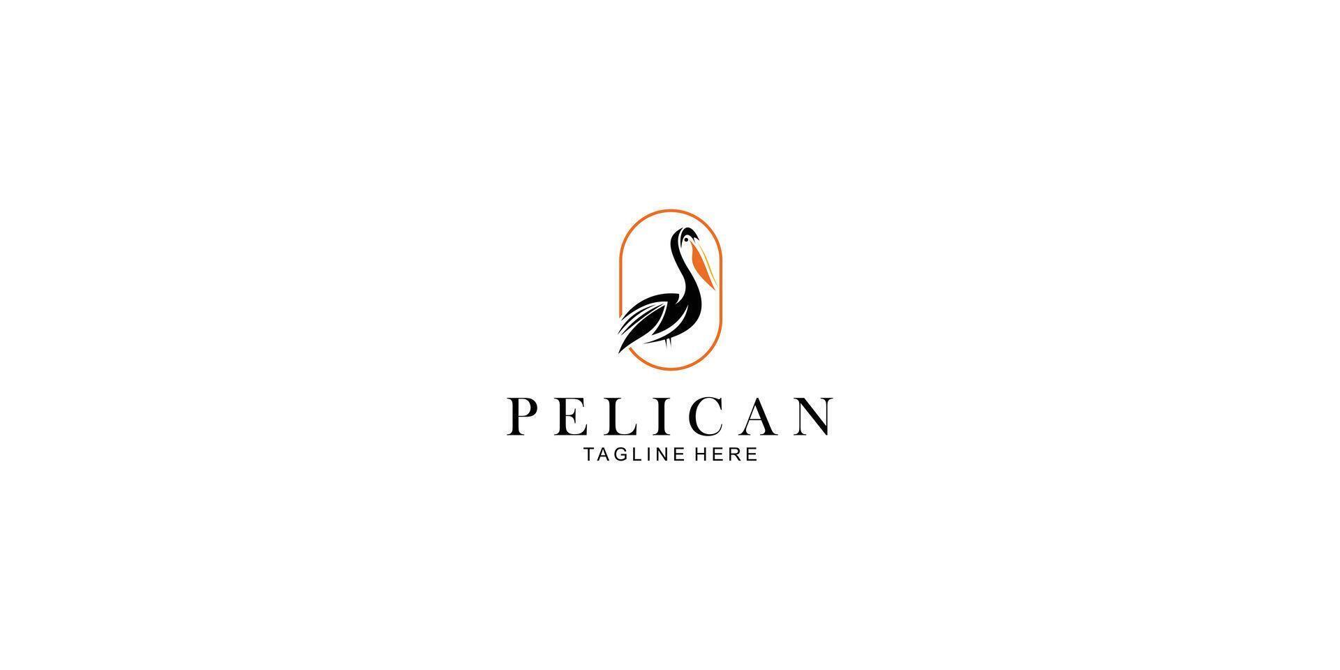Simple pelican bird logo design with unique concept ,premium vector