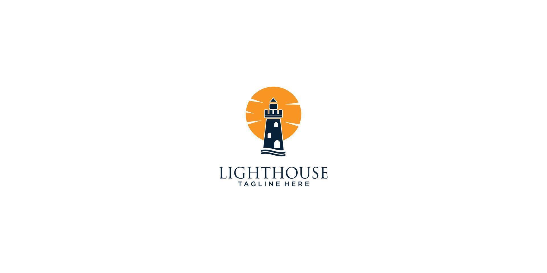 Creative lighthouse logo design with unique concept , premium vector