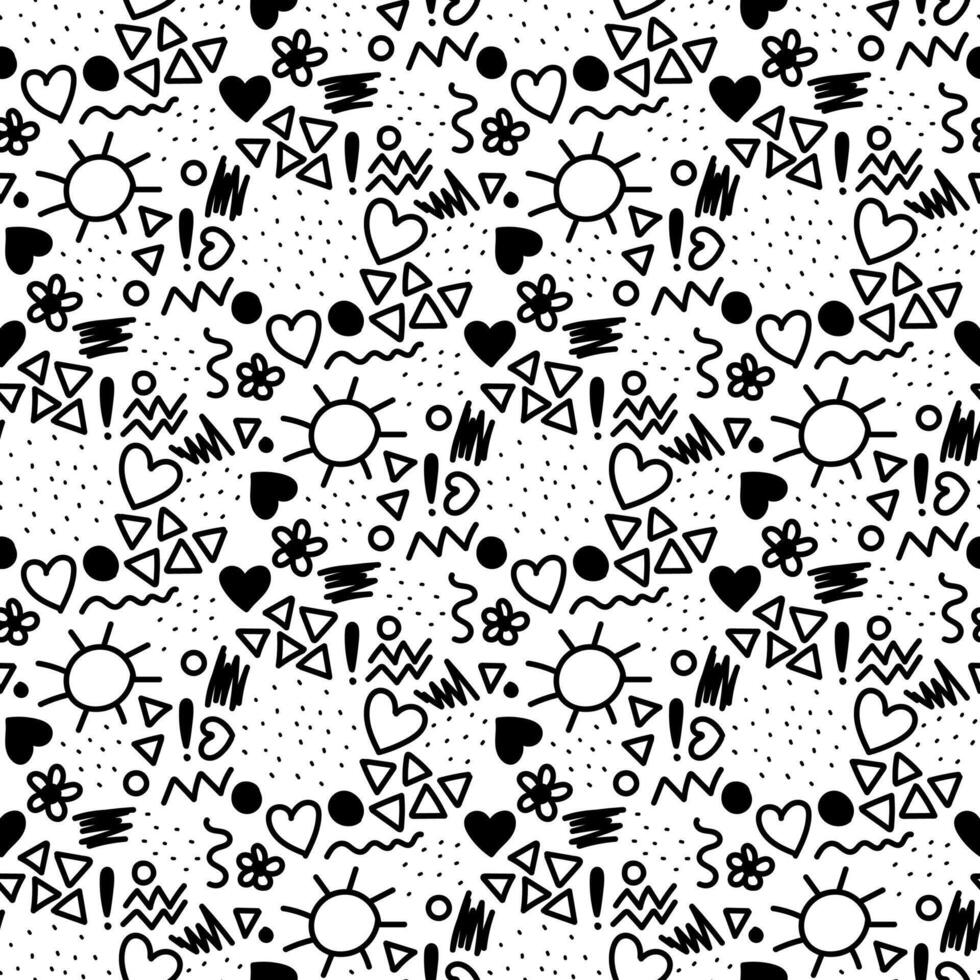 doodle seamless pattern vector