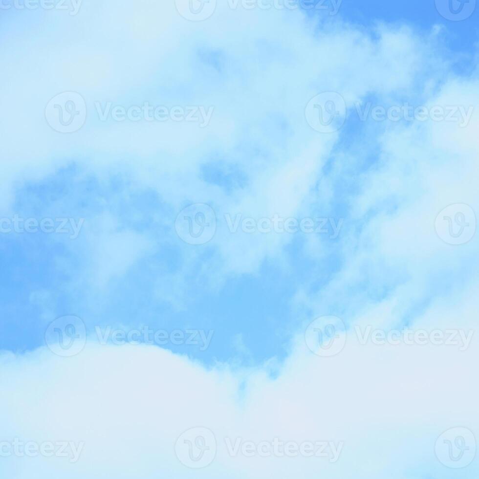 Beautiful blue sky with big clouds photo