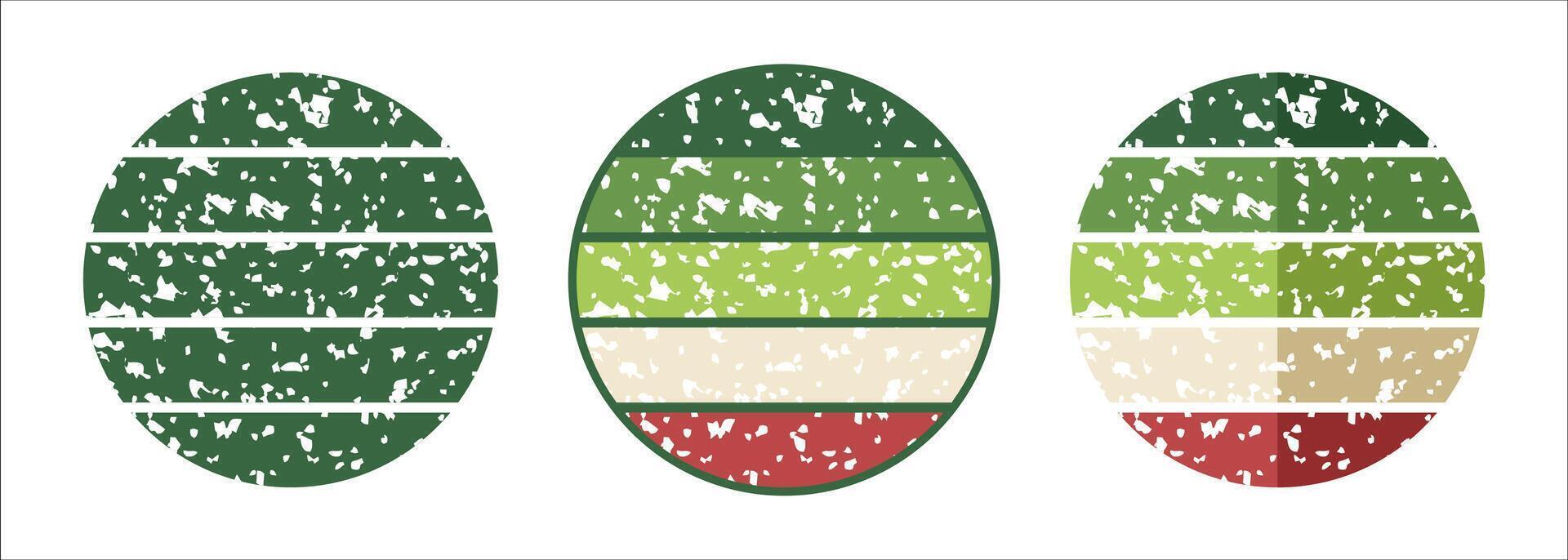 Retro striped print in circle shape vector