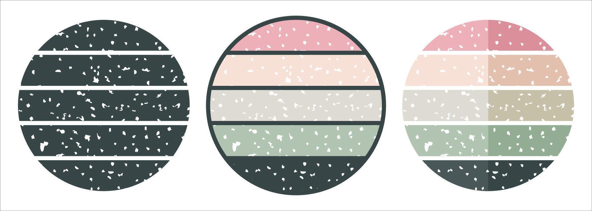 Retro striped print in circle shape vector