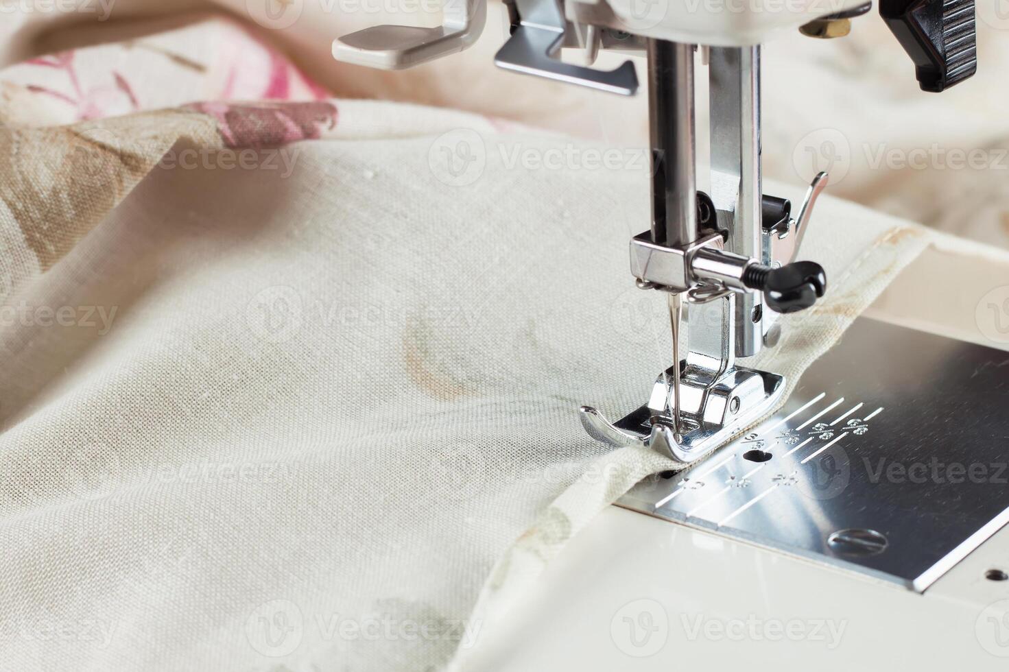 Modern sewing machine and item of clothing photo