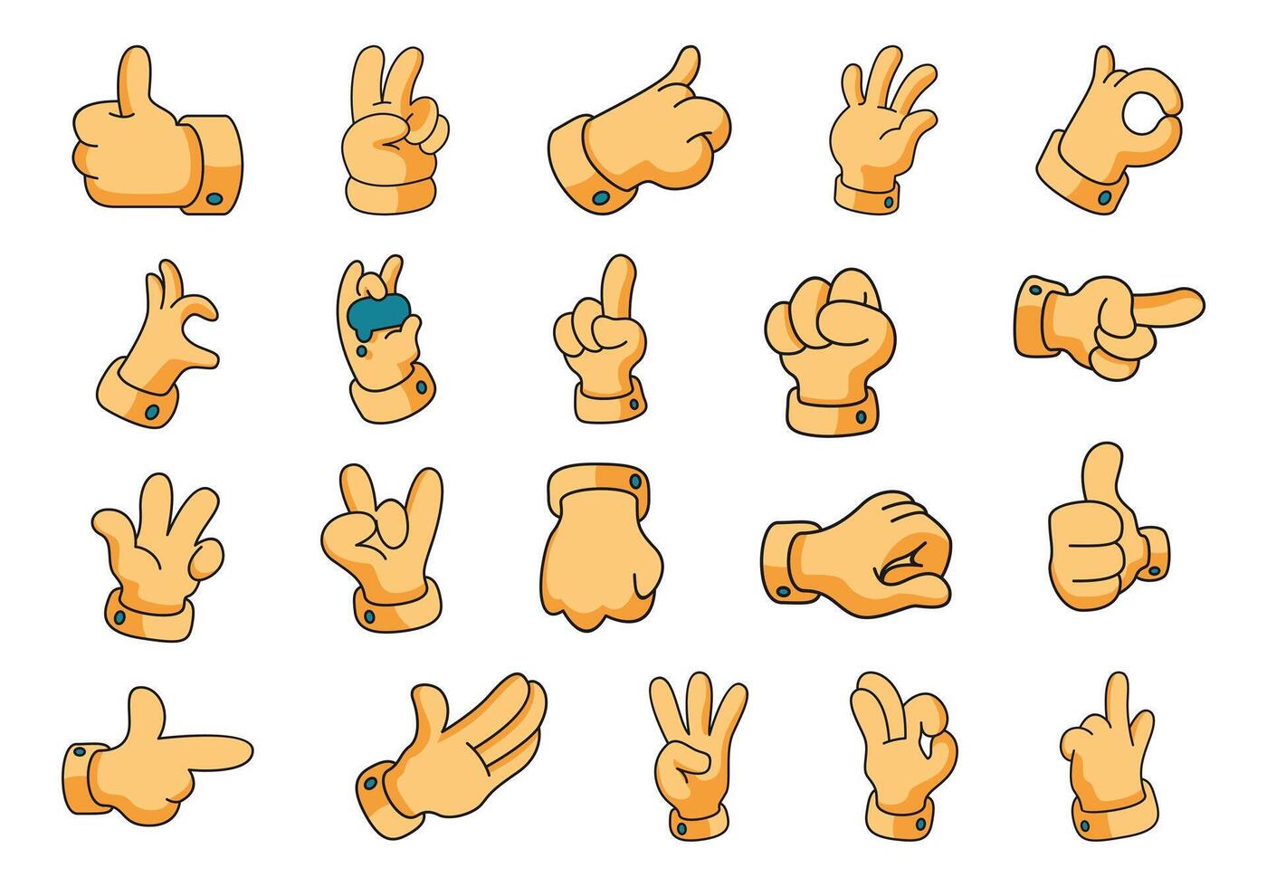 Cartoon Hand Illustration Element Set vector