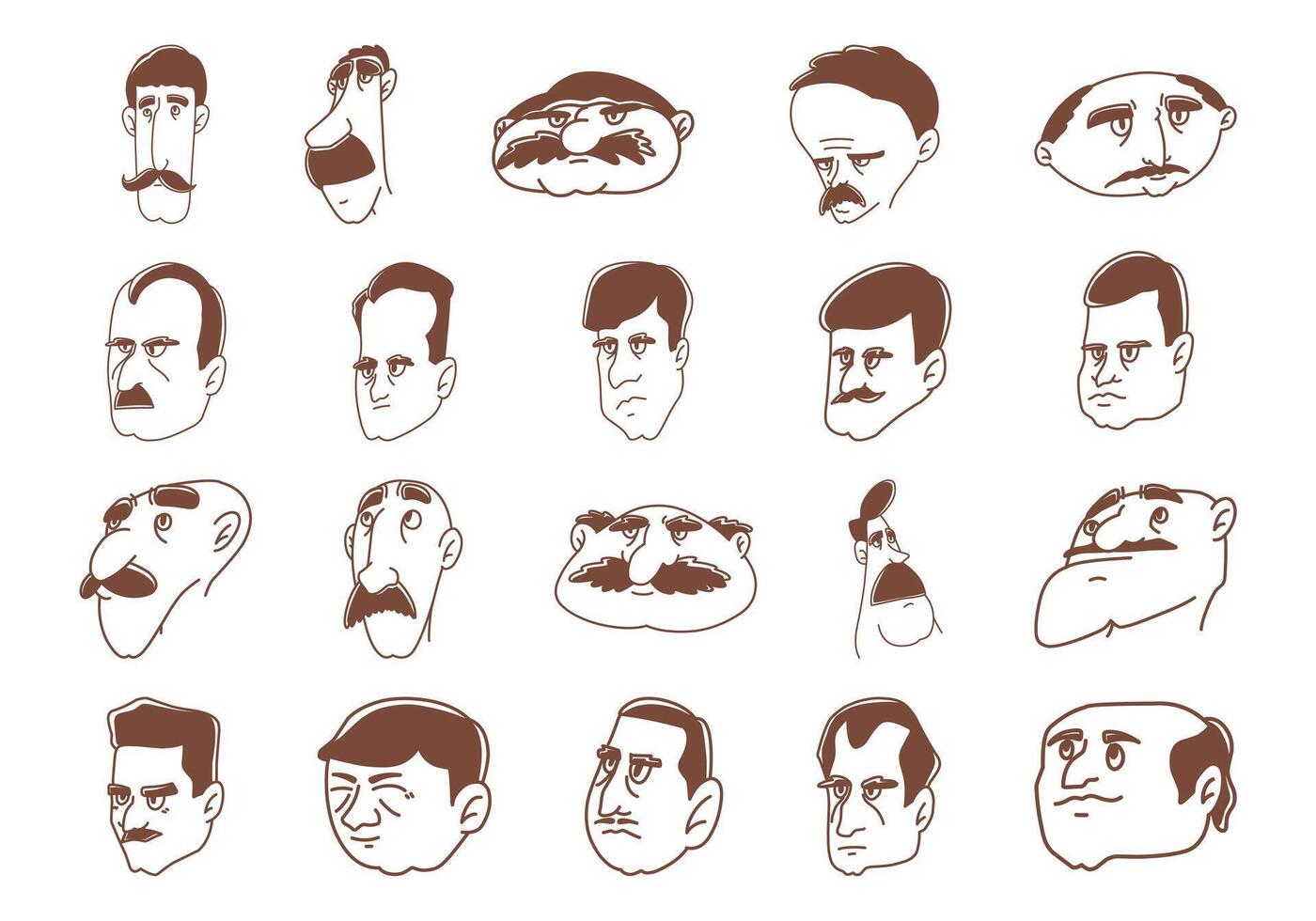 Hand Drawn Cartoon Face Element Set vector