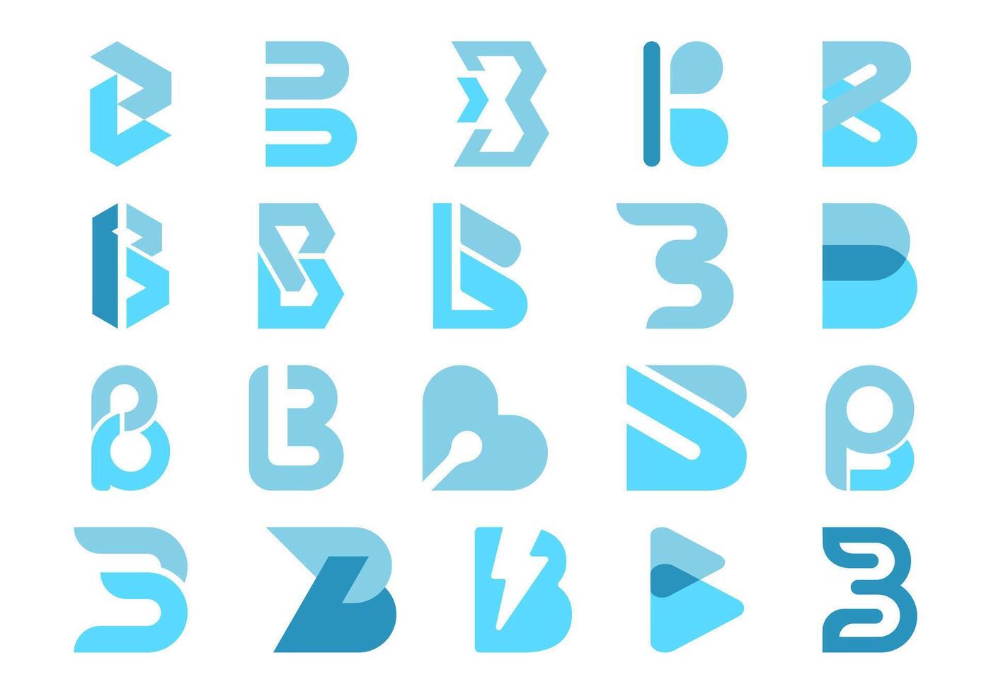 Letter B Logotype Element Set vector